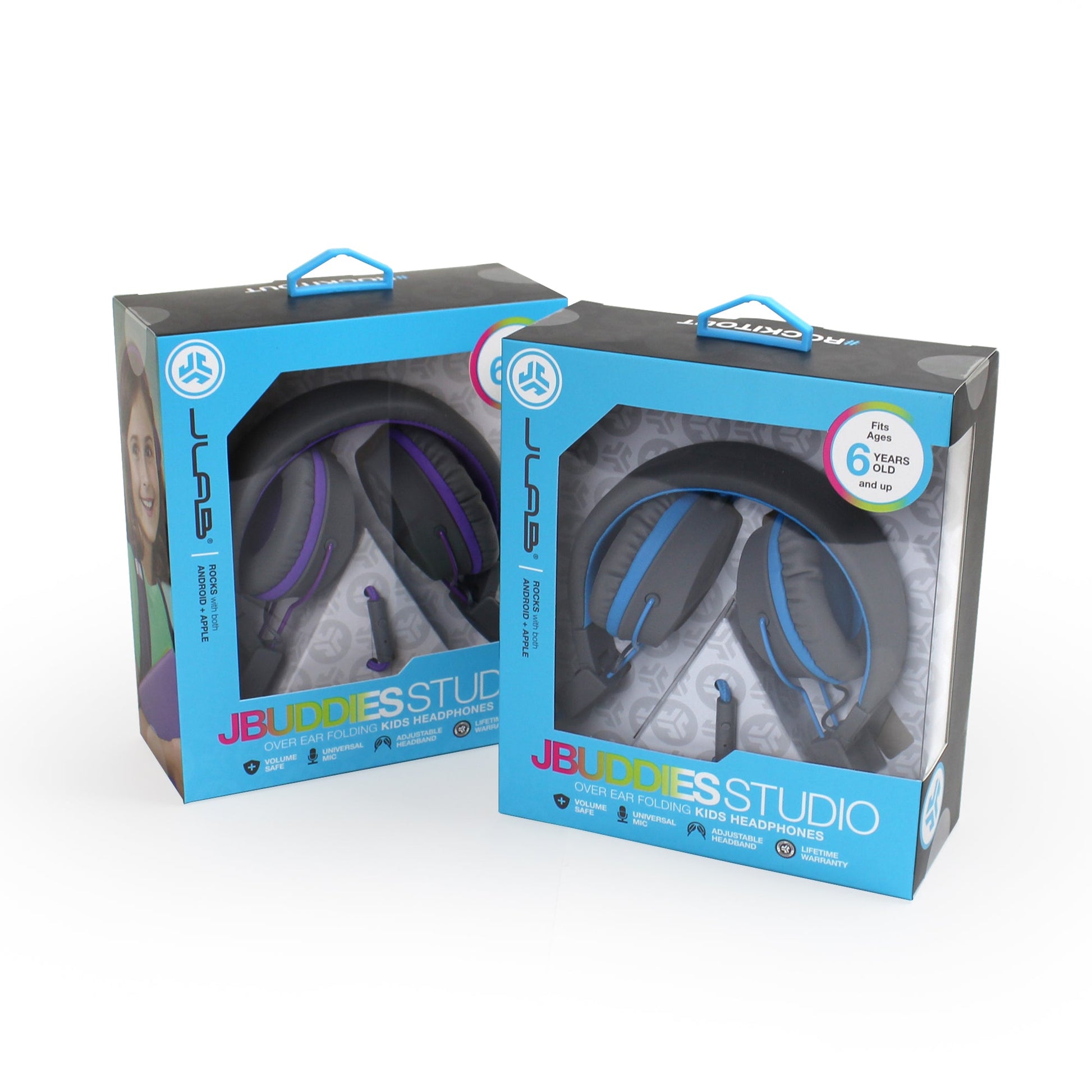 JBuddies Studio On-Ear Kids Headphones Graphite / Violet